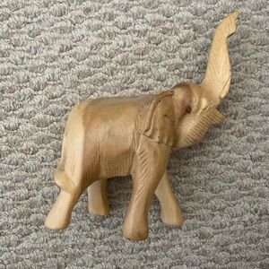 Handcrafted Wooden Elephant Figurine from India Makes sounds